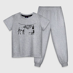 Пижама хлопковая детская Banksy, цвет: меланж