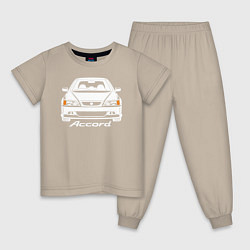 Пижама хлопковая детская Honda Accord CF, 6 поколение цвета миндальный — фото 1