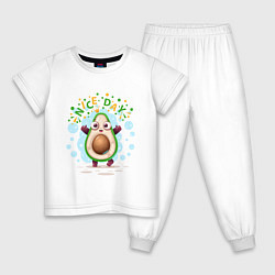 Пижама хлопковая детская АВОКАДО, цвет: белый