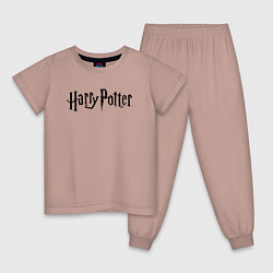 Пижама хлопковая детская Harry Potter, цвет: пыльно-розовый