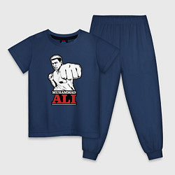 Пижама хлопковая детская Muhammad Ali, цвет: тёмно-синий