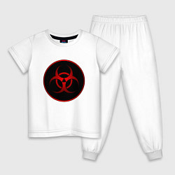 Пижама хлопковая детская Biohazard, цвет: белый