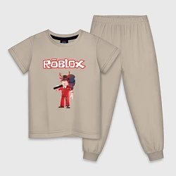 Пижама хлопковая детская ROBLOX, цвет: миндальный