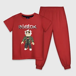 Пижама хлопковая детская Roblox, цвет: красный