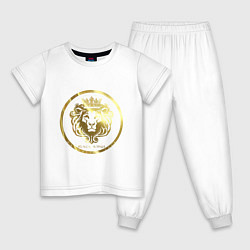 Пижама хлопковая детская Golden lion цвета белый — фото 1