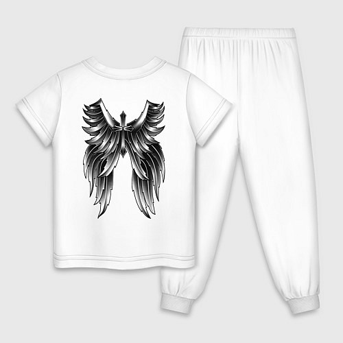 Детская пижама Tony Ferguson крылья на спине / Белый – фото 2