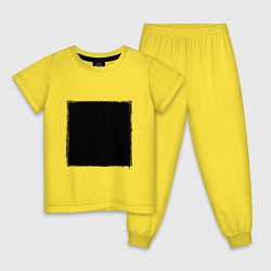 Пижама хлопковая детская ЧЕРНЫЙ КВАДРАТ, цвет: желтый