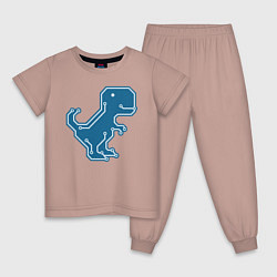 Пижама хлопковая детская Cyber Dino, цвет: пыльно-розовый