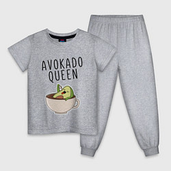 Пижама хлопковая детская Авокадо, цвет: меланж