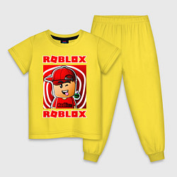Пижама хлопковая детская ROBLOX, цвет: желтый