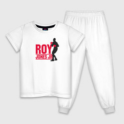 Пижама хлопковая детская Roy Jones Jr, цвет: белый