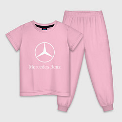 Пижама хлопковая детская MERCEDES, цвет: светло-розовый