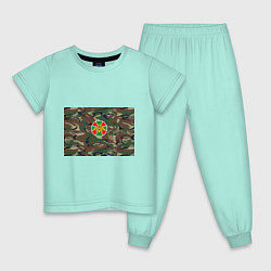 Пижама хлопковая детская Пограничные Войска, цвет: мятный