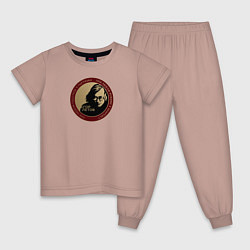 Пижама хлопковая детская Егор Летов, цвет: пыльно-розовый