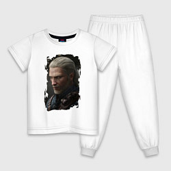 Пижама хлопковая детская ВЕДЬМАК, цвет: белый