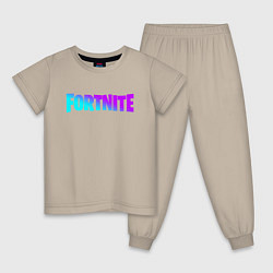 Пижама хлопковая детская FORTNITE 2, цвет: миндальный