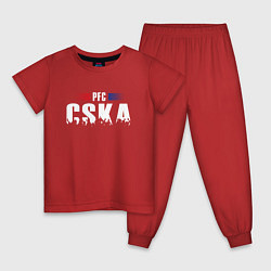 Пижама хлопковая детская PFC CSKA, цвет: красный