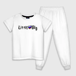 Пижама хлопковая детская Little Big: Russian, цвет: белый