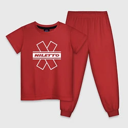 Пижама хлопковая детская NILETTO, цвет: красный