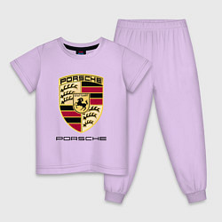 Пижама хлопковая детская PORSCHE, цвет: лаванда