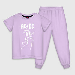 Пижама хлопковая детская ACDC, цвет: лаванда
