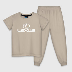 Пижама хлопковая детская LEXUS, цвет: миндальный