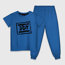 Пижама хлопковая детская ДДТ Лого, цвет: синий