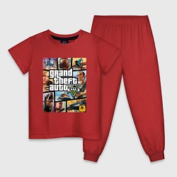 Пижама хлопковая детская GTA5, цвет: красный