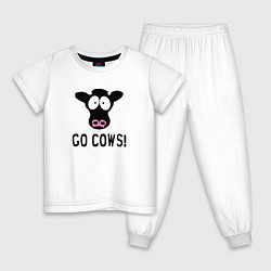 Пижама хлопковая детская South Park Go Cows!, цвет: белый