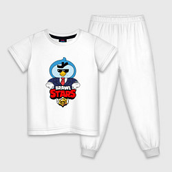 Пижама хлопковая детская BRAWL STARS MRP, цвет: белый