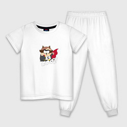 Пижама хлопковая детская South Park Who is the Coon?, цвет: белый