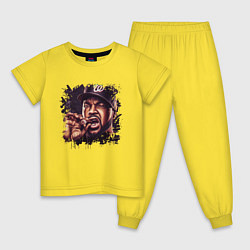 Пижама хлопковая детская Ice Cube, цвет: желтый