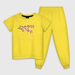 Пижама хлопковая детская Весна 2020, цвет: желтый