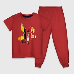 Пижама хлопковая детская Wile E Coyote, цвет: красный