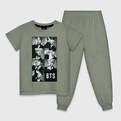 Пижама хлопковая детская BTS, цвет: авокадо