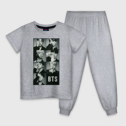 Пижама хлопковая детская BTS, цвет: меланж