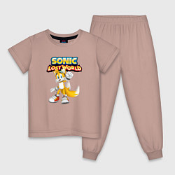 Пижама хлопковая детская Sonic, цвет: пыльно-розовый