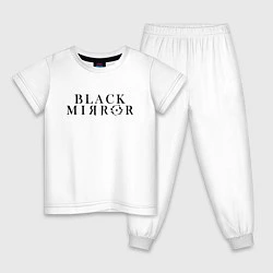 Пижама хлопковая детская Black Mirror, цвет: белый