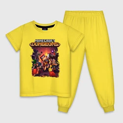 Пижама хлопковая детская Minecraft Dungeons, цвет: желтый