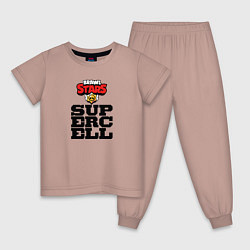 Пижама хлопковая детская Разработчик Supercell, цвет: пыльно-розовый