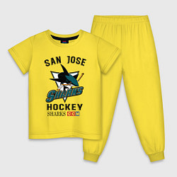 Пижама хлопковая детская SAN JOSE SHARKS, цвет: желтый