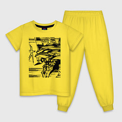 Пижама хлопковая детская Ева Евангелион, цвет: желтый