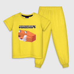 Пижама хлопковая детская MINERCRAFT, цвет: желтый