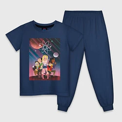 Пижама хлопковая детская Penny and guys, цвет: тёмно-синий