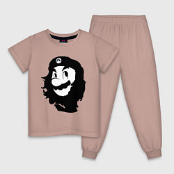 Пижама хлопковая детская Che Mario, цвет: пыльно-розовый