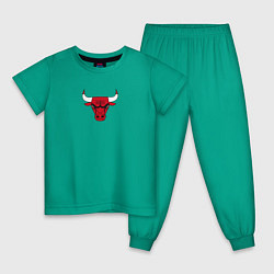 Пижама хлопковая детская CHICAGO BULLS, цвет: зеленый