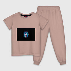 Пижама хлопковая детская OCEAN MASTER, цвет: пыльно-розовый