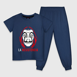 Пижама хлопковая детская La Resistenicia, цвет: тёмно-синий