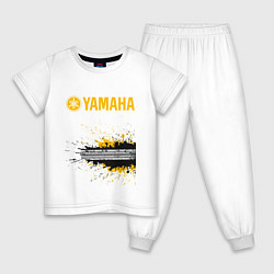 Пижама хлопковая детская YAMAHA Z, цвет: белый