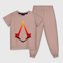 Пижама хлопковая детская Assassins Creed, цвет: пыльно-розовый